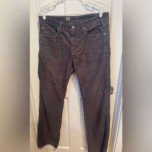 Ag Adriano Goldschmied Charcoal Corduroy Men’s Trousers Size 33